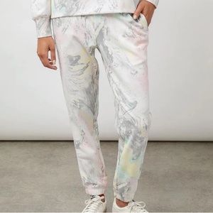 Rails Simo Jogger Sweatpants Ivory Pastel Marble Size Large